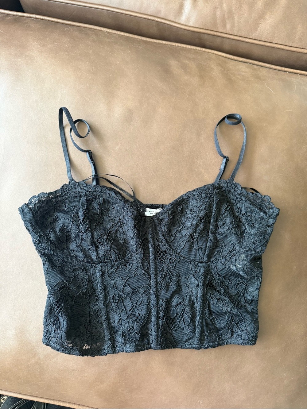 NWOT Zara Black Lace Bustier Tank Top